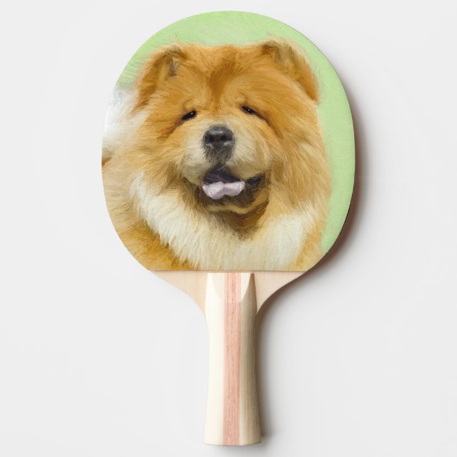 Raquette De Ping Pong Peinture Chow Chow - Joli art original chien (Devant)