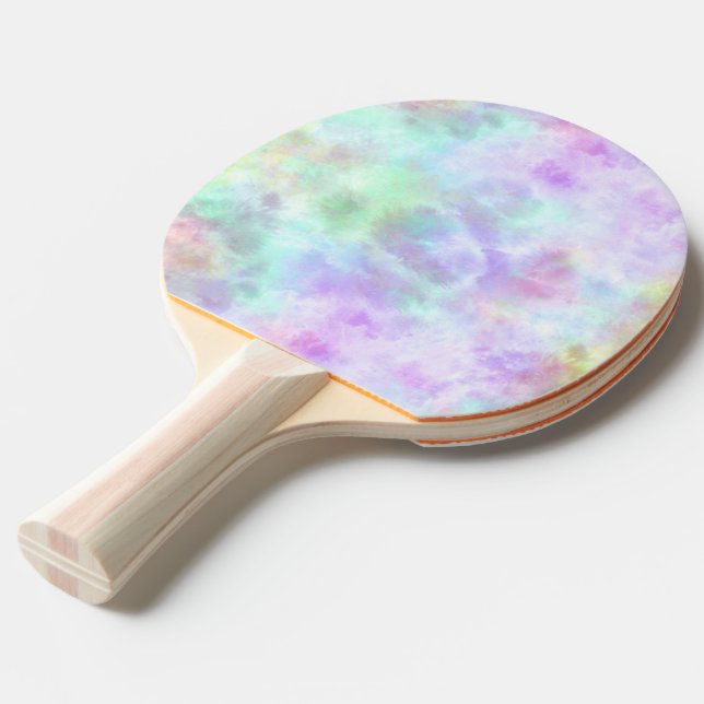 Raquette De Ping Pong Peinture d'aquarelle Pastel Rainbow Cravate-Dye (Devant Angle)
