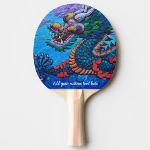 Raquette De Ping Pong Peinture de dragon Cool à l'huile chinoise colorée