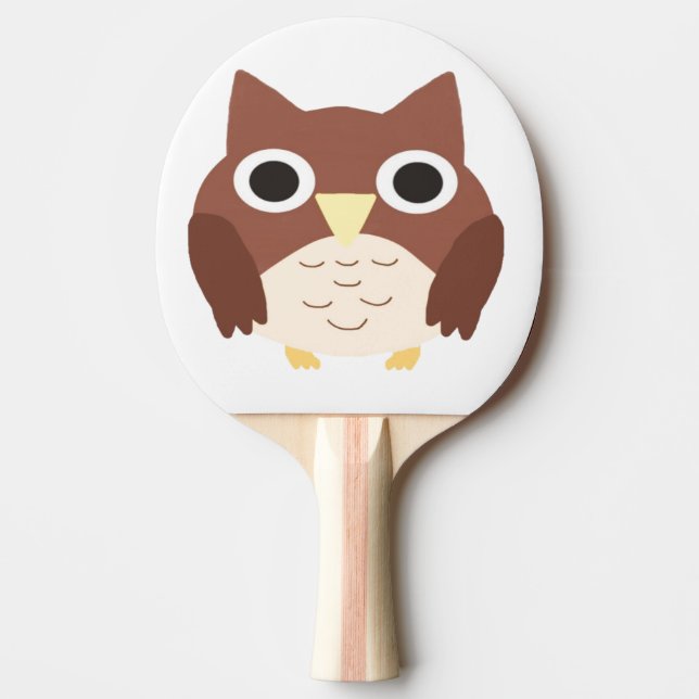 Raquette De Ping Pong peinture de hibou (Devant)
