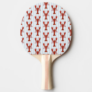 Raquette De Ping Pong Peinture de homard rayure bleue nautique Côtière