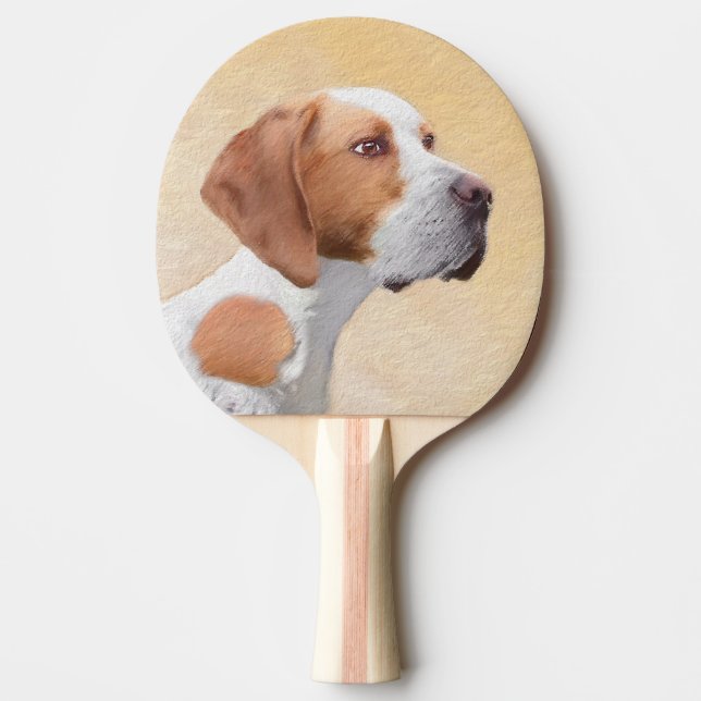 Raquette De Ping Pong Peinture de pointeur - jolie art original de chien (Devant)