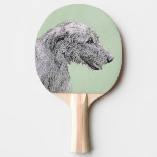 Raquette De Ping Pong Peinture de Wolfhound irlandais - Joli art origina