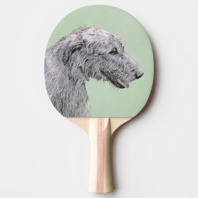 Raquette De Ping Pong Peinture de Wolfhound irlandais - Joli art origina (Devant)