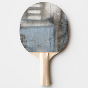 Raquette De Ping Pong Peinture grise et bleue abstraite