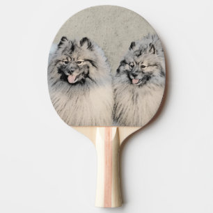 Raquette De Ping Pong Peinture Keeshond Brothers - Art Chien original