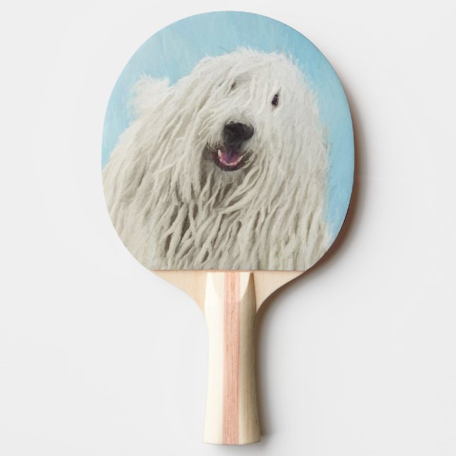 Raquette De Ping Pong Peinture Komondor - Cute Original Chien Art (Devant)
