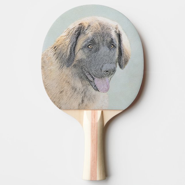 Raquette De Ping Pong Peinture Leonberger - Joli art original chien (Devant)