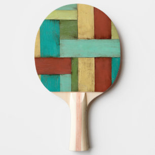 Raquette De Ping Pong Peinture multicolore sur les côtes contemporaines