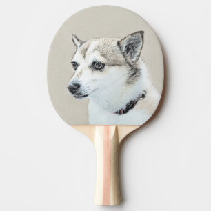 Raquette De Ping Pong Peinture norvégienne Lundehund - Art original chie