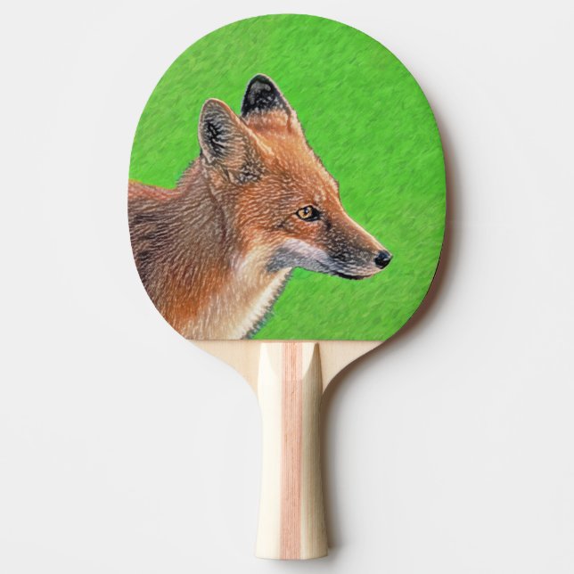 Raquette De Ping Pong Peinture Red Fox - Art original de la faune (Devant)
