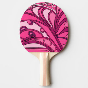 Raquette De Ping Pong Peinture rose abstraite de panneau