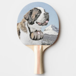 Raquette De Ping Pong Peinture Saint Bernard - Cute Original Chien Art