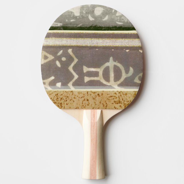 Raquette De Ping Pong Peinture tribale contemporaine de motif (Devant)