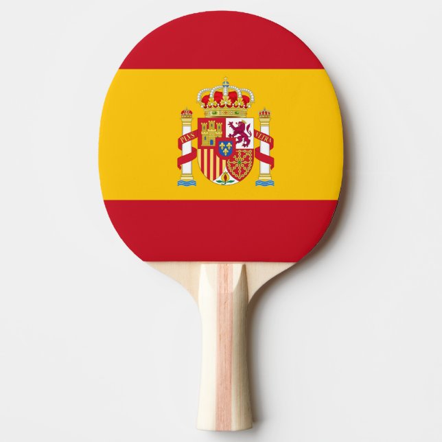 Raquette De Ping Pong pelle tennis de table drapeau espagnol (Devant)