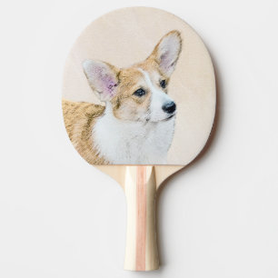Raquette De Ping Pong Pembroke Welsh Corgi Peinture - Art Chien original