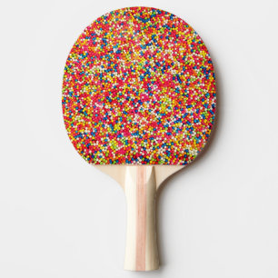 Raquette De Ping Pong Pépites colorées de bonbons arc-en-ciel sucrés gât