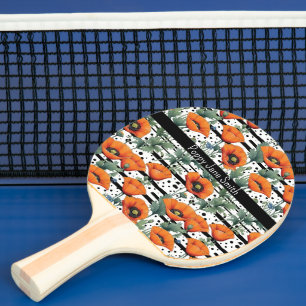 Raquette De Ping Pong Pépites de Californie d'Orange Blancs noirs