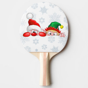 Raquette De Ping Pong Père Noël et Elfe Personnages mignons et drôles qu