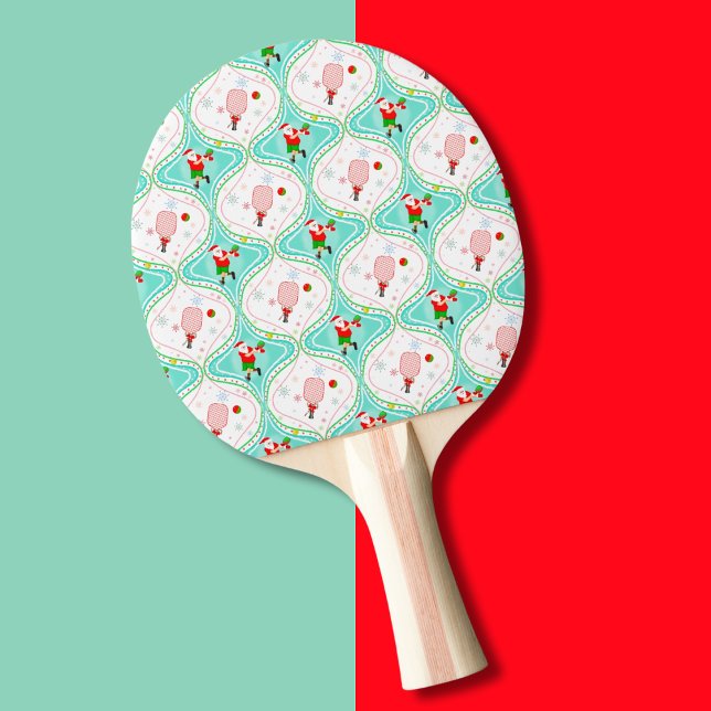 Raquette De Ping Pong Père Noël Noël Pickleball Ogee Motif (Créateur téléchargé)