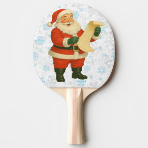 Raquette De Ping Pong Père Noël vintage/rétro joyeux et festif