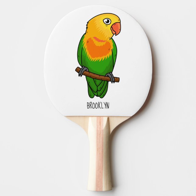 Raquette De Ping Pong Perroquet cartoon mignon d'inséparable (Devant)