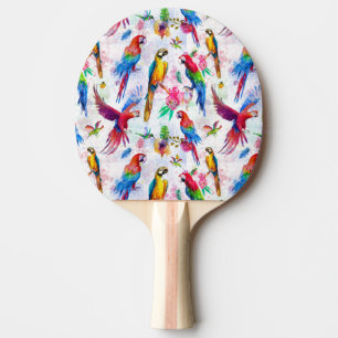 Raquette De Ping Pong Perroquets de style d'aquarelle