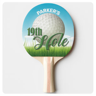 Raquette De Ping Pong PERSONALIZED NAME Golfer Golf Pro Ball 19th Hole