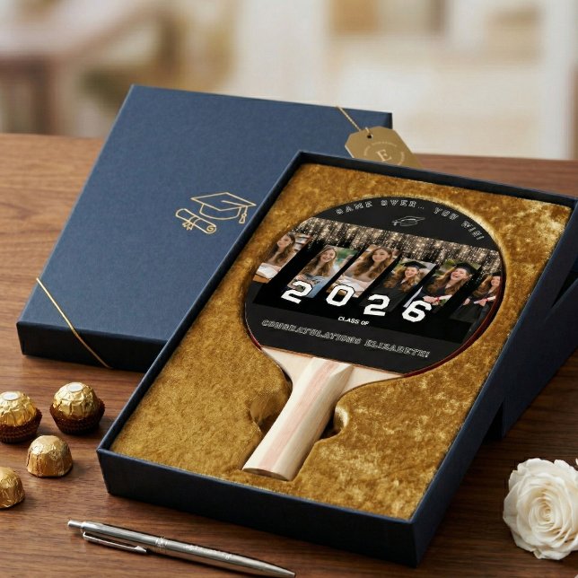 Raquette De Ping Pong Personalized Photo Funny Gift Graduation  (Créateur téléchargé)