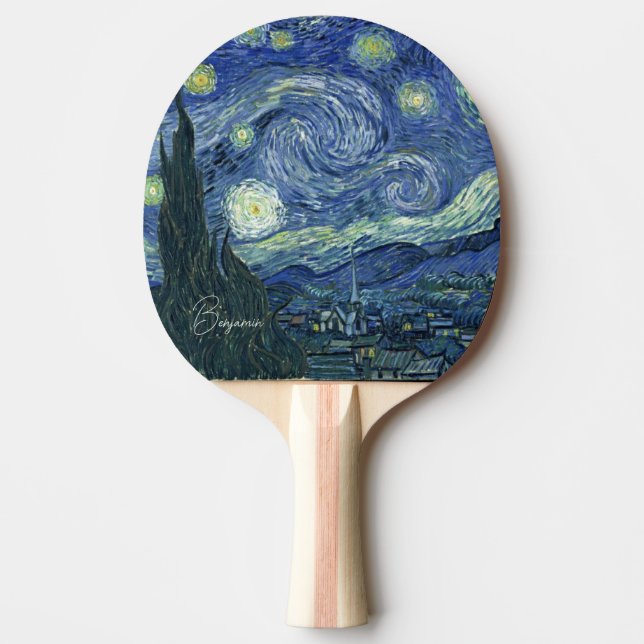 Raquette De Ping Pong Personnalisé-La Nuit étoilée Vincent van Gogh (Devant)