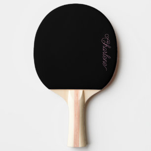 Raquette de ping pong personnalisée noire et rose