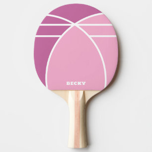 Raquette de ping pong personnalisée rose avec nom