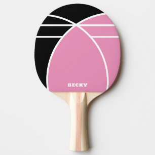 Raquette de ping pong personnalisée rose et noire