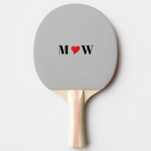 Raquette De Ping Pong Personnaliser Deux initiales A Loves B coeur rouge