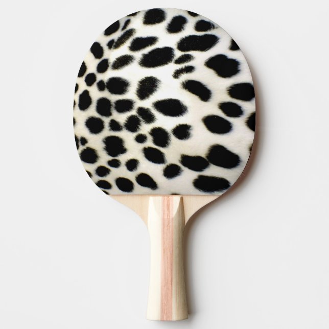 Raquette De Ping Pong Personnaliser fourrure dalmate Texture noir et bla (Devant)