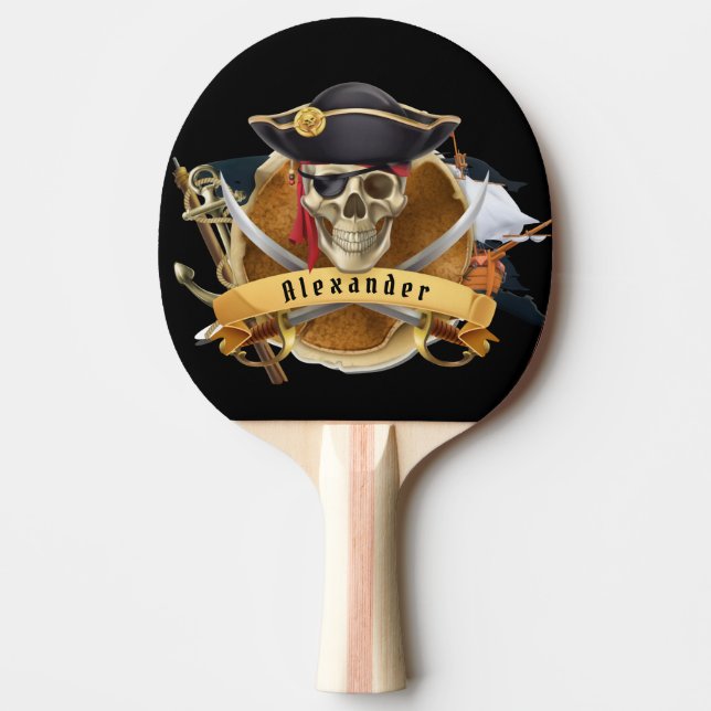 Raquette De Ping Pong Personnaliser le pirate cool (Devant)