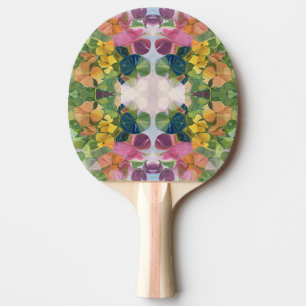 Raquette De Ping Pong Pétales de fleurs colorées Aquarelle Motif peintur