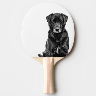 Raquette De Ping Pong Petit animal de compagnie de Chien Noir du Labrado