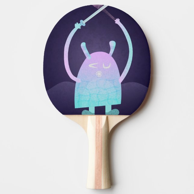 Raquette De Ping Pong Petit Monstre Bleu Mignon (Devant)