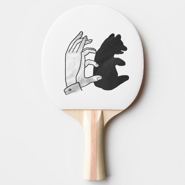 Raquette De Ping Pong Petit ours Ours Silhouette Main (Devant)