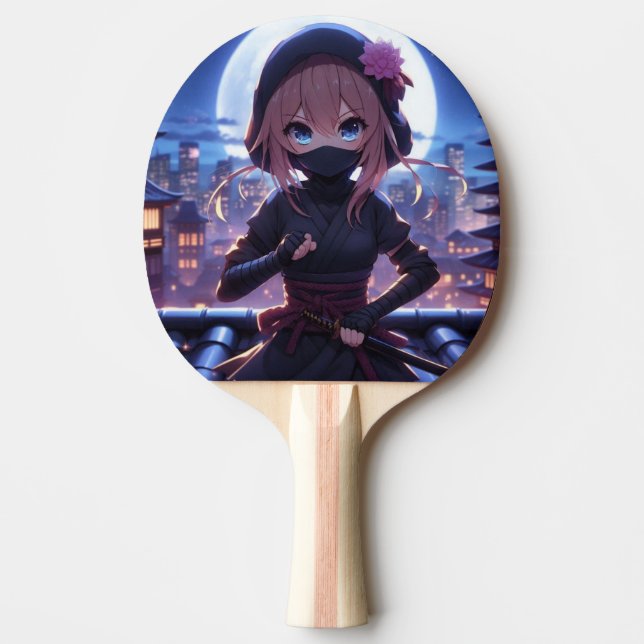 Raquette De Ping Pong Petite fille guerrière ninja (Devant)