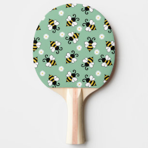 Raquette De Ping Pong Petites abeilles mignonnes et fleurs marguerites m
