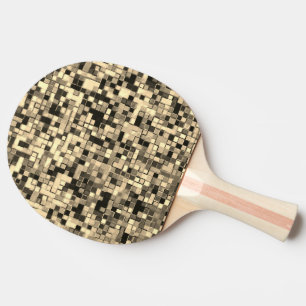 Raquette De Ping Pong Petits carrés ou carreaux bleus, kaki ou beige