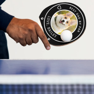 Raquette De Ping Pong Photo Chien Personnalisé Meilleur Papa Par Par Bla