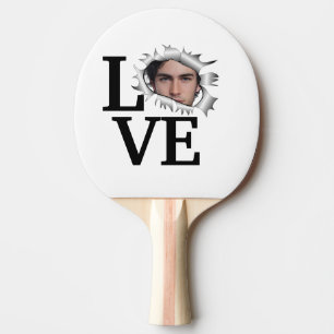 Raquette De Ping Pong Photo d'amour personnalisée dans un trou vintage