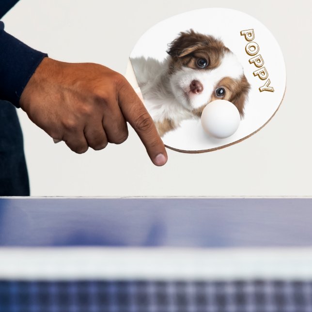 Raquette De Ping Pong Photo et nom du chien personnalisé Ping Pong Paddl (Insitu)