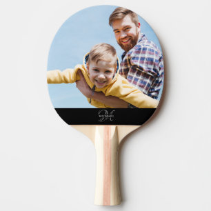 Raquette De Ping Pong Photo personnalisée Monogramme Nom Sport moderne 