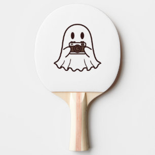 Raquette De Ping Pong Photographe fantôme d'Halloween mignon