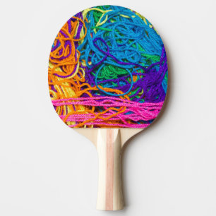 Raquette De Ping Pong Photographie de Tricot coloré de fils crochet