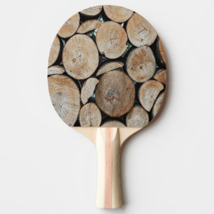 Raquette De Ping Pong Photographie d'un motif d'empilement de rondins de